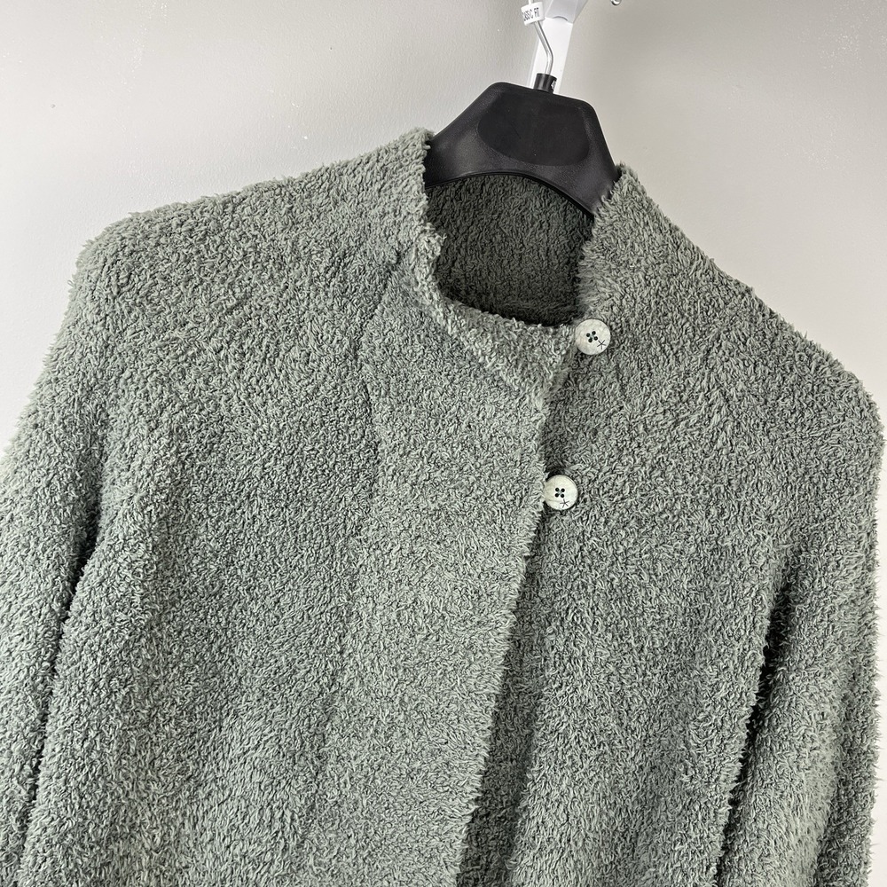 Barefoot Dreams CozyChic Funnel Neck Cardigan Sweater Womens 1X Spruce Green NWT